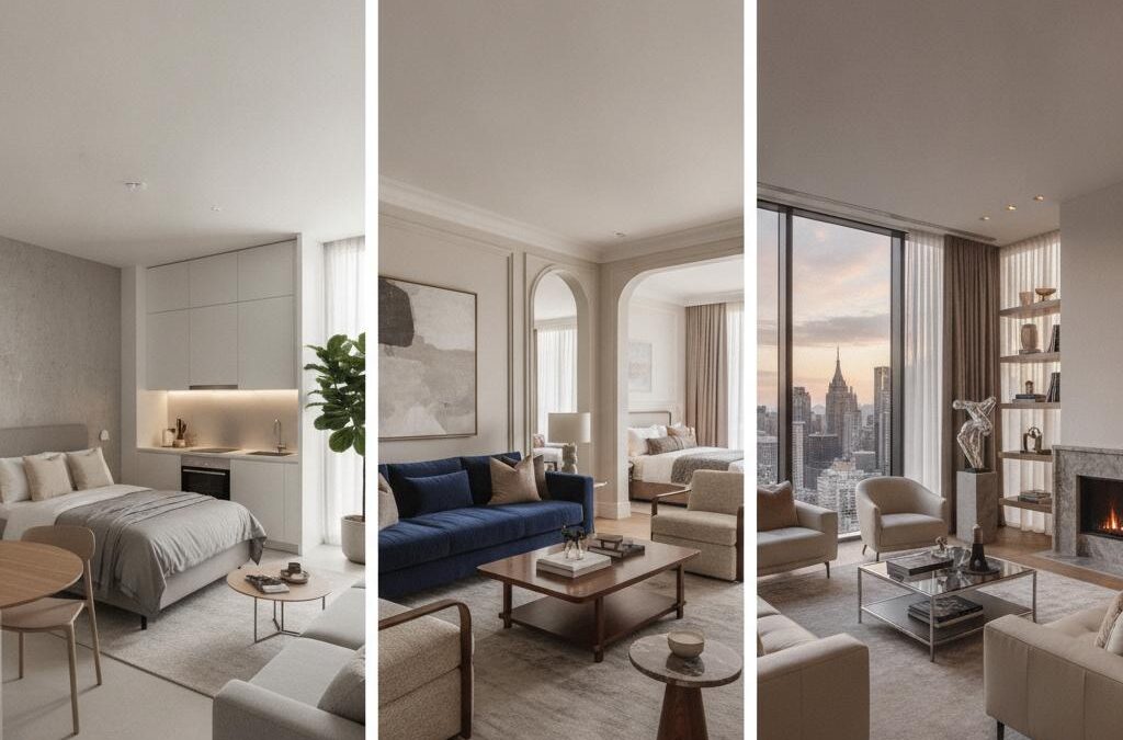 Co charakteryzuje apartament typu studio, suite i deluxe?